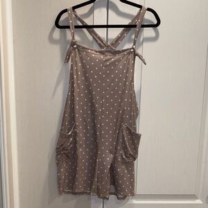 Polka Dot Jumpsuit in Taupe